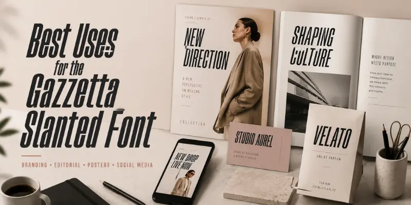 best uses for the gazzetta slanted font