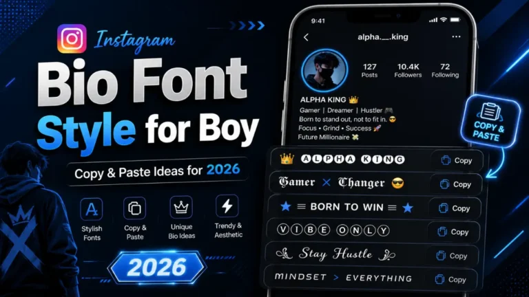 instagram bio font style for boy