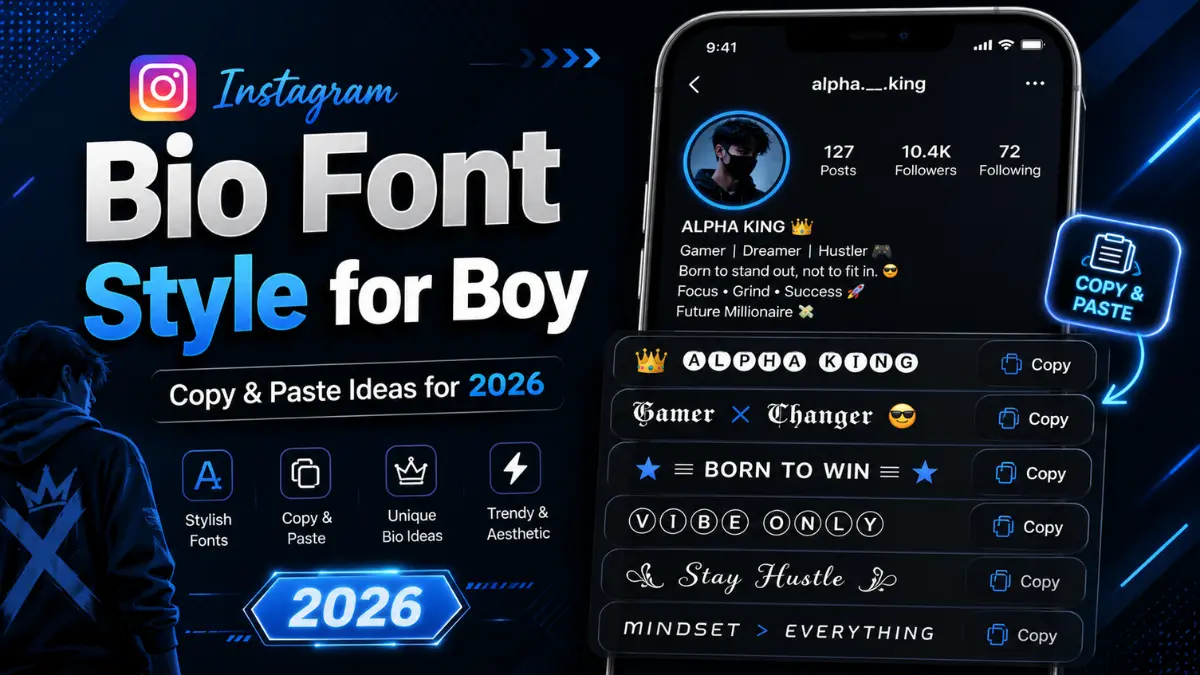 instagram bio font style for boy